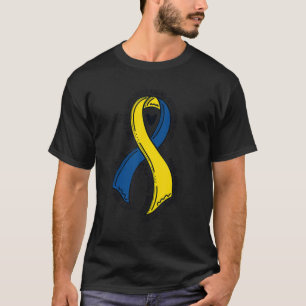 Camiseta Síndrome de Abaixo Azul e Amarelo Sensibilização F