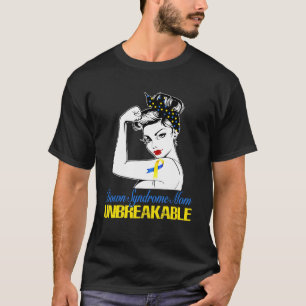 Camiseta Síndrome de Abaixo - Mãe Forte E Inquebrável -