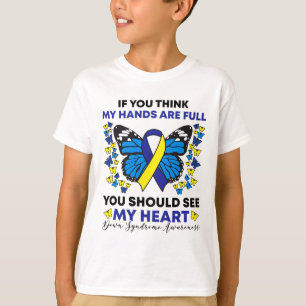 Camiseta Síndrome de Abaixo Sensibilização Borboleta Mamãe