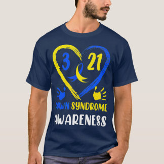 Camiseta Síndrome de Abaixo Sensibilização Cor Amarelo Azul