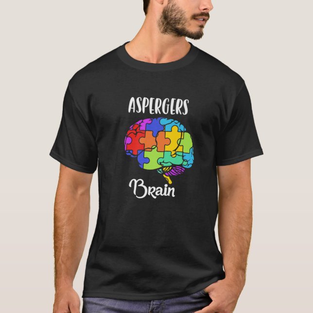 Camiseta Síndrome de Aspergers - Quebra-cabeça cerebral - P (Frente)