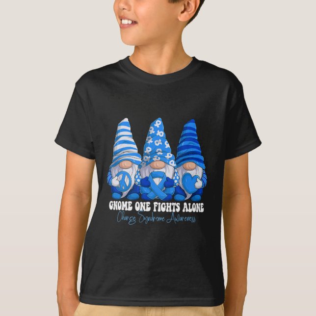 Camiseta Síndrome de Carga Sensibilização Mês Azul Fita Gno (Frente)
