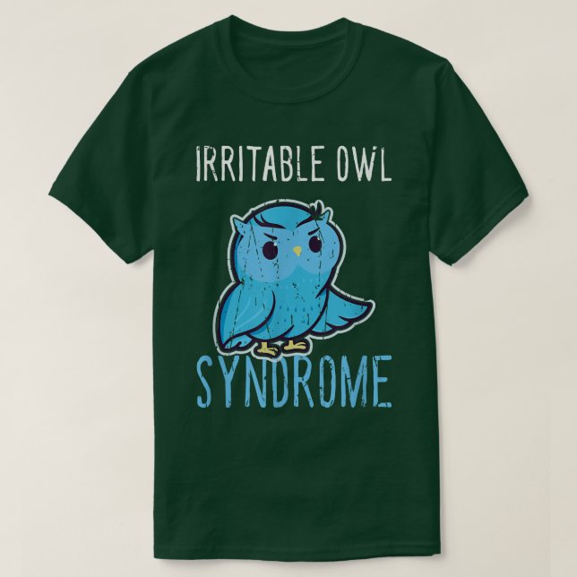 Camiseta Síndrome de Coruja Irritável Funny Grumpy OwlNoctu (Frente do Design)
