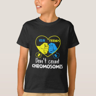 Camiseta Síndrome de Down Amigos de verdade não contam crom