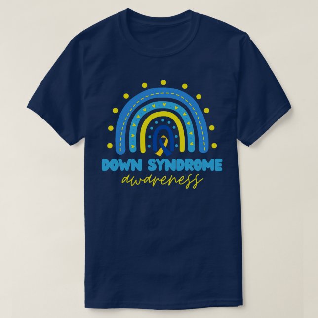 Camiseta Síndrome de Down Arco-íris 8 (Frente do Design)