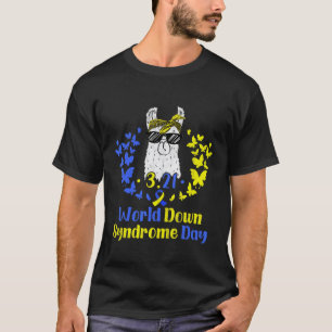 Camiseta Síndrome de Down Conscientização Borboleta LLama 2
