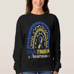 Camiseta Sindrome de Down Faixa Azul Amarelo Arco-íris de C