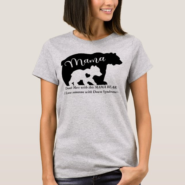 Camiseta Síndrome de Down LOVE-dont bagunça com este Urso M (Frente)