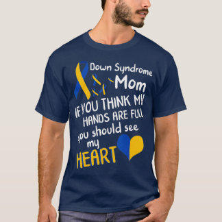 Camiseta Síndrome de Down Mãe Consciência Amor Azul Amarelo