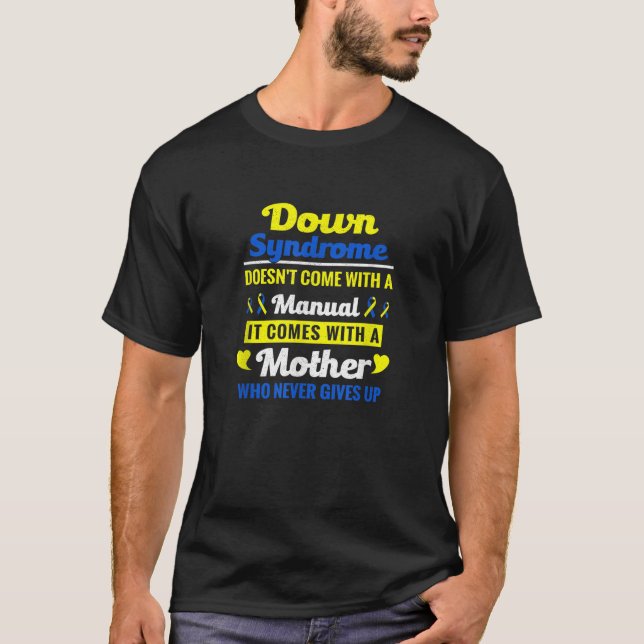 Camiseta Síndrome de Down não vem com um sinal manual de ba (Frente)