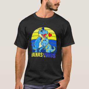Camiseta Síndrome de Down Sensibilização Nana Saurus T Rex