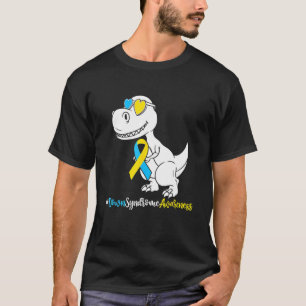 Camiseta Síndrome de Down T Rex Dinossaur, Meninos Trisomi