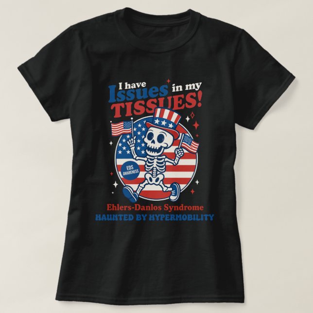 Camiseta Síndrome De Ehlers-Danlos 4 De Julho (Frente do Design)