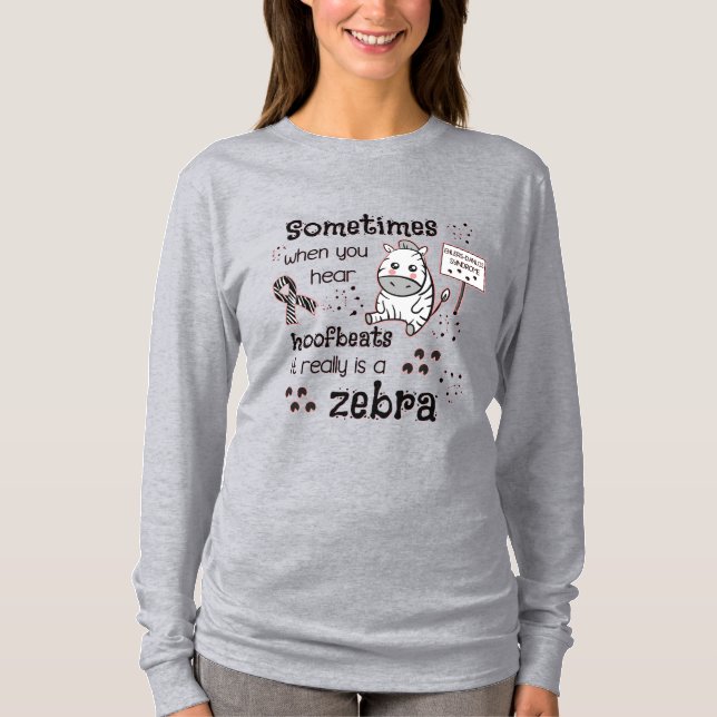 Camiseta Síndrome de Ehlers-Danlos Sensibilização Zebra (Frente)