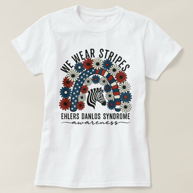 Camiseta Síndrome De Flag Ehlers-Danlos Dos Estados Unidos  (Frente do Design)