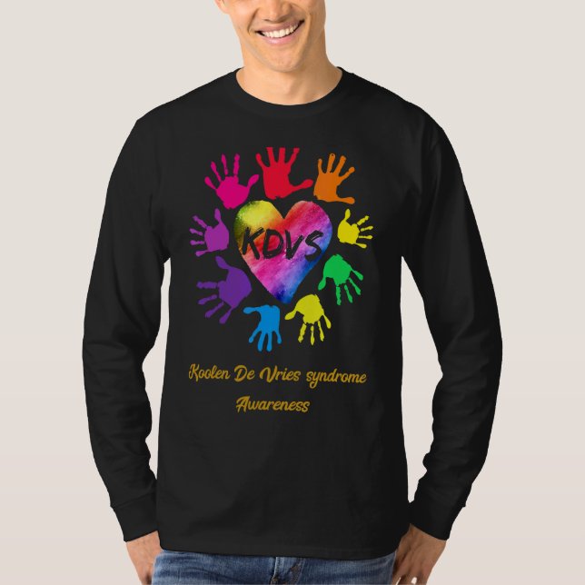 Camiseta Síndrome de Koolen De Vries Mãos de Consciência (Frente)