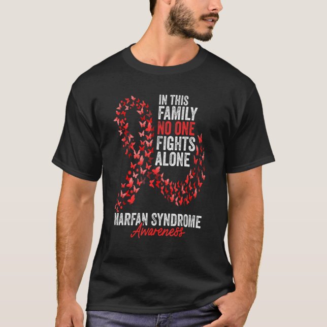 Camiseta Síndrome de Marfan Sensibilização Mês Borboletas V (Frente)