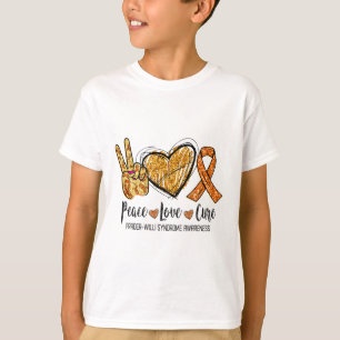 Camiseta Síndrome de Prader-willi Conscientização Paz Amor