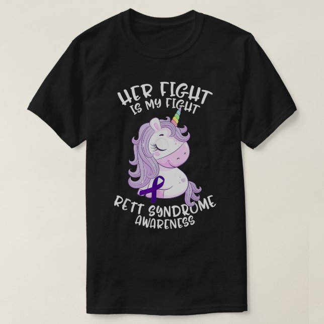 Camiseta Síndrome de Rett Sensibilização Mês RTS Fita Roxa  (Frente do Design)