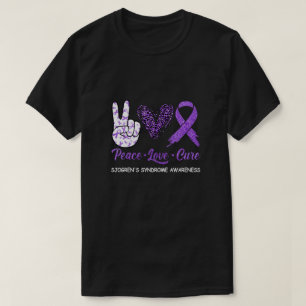 Camiseta Síndrome de Sjogren Consciência Paz Amor Cure Leop