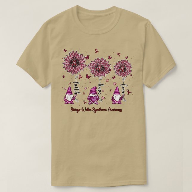 Camiseta Síndrome de SturgeWeber Sensibilização fé gnomo es (Frente do Design)