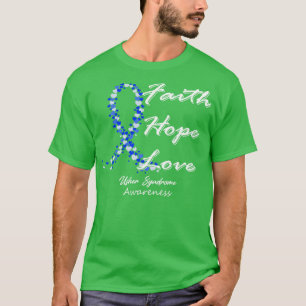 Camiseta Síndrome de Usher Sensibilizar Fé Esperança Amor N