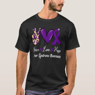 Camiseta Síndrome Turner Sensibilização Paz Amor Esperança