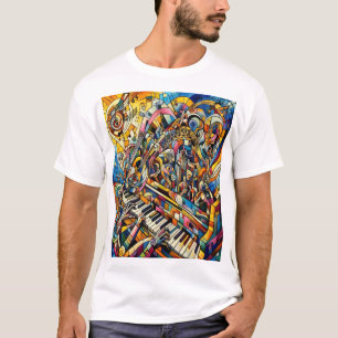 Camiseta Sinfonia de cores: arte Abstrato musical