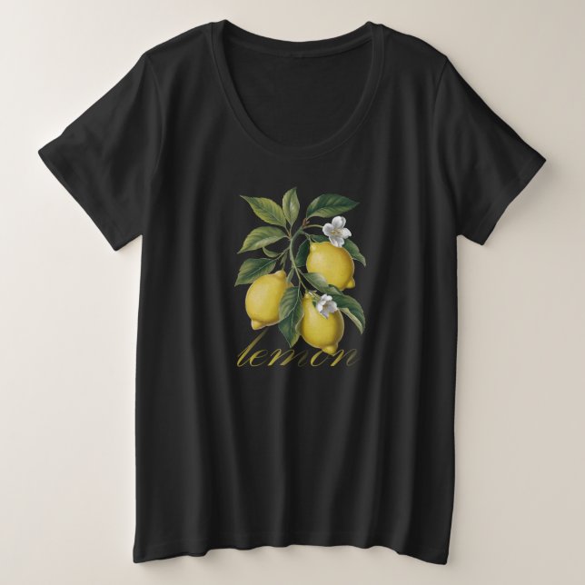 Camiseta Sinfonia de limão vintage Golden Citrus (Frente do Design)
