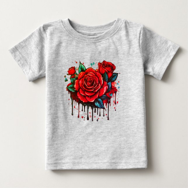Camiseta Sinfonia Floral: Design de Impressão de Flor de Ág (Frente)