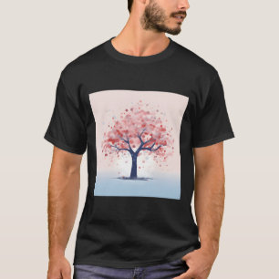 Camiseta Sinfonia Pastel Pintura Cativante de Flor de Cerej