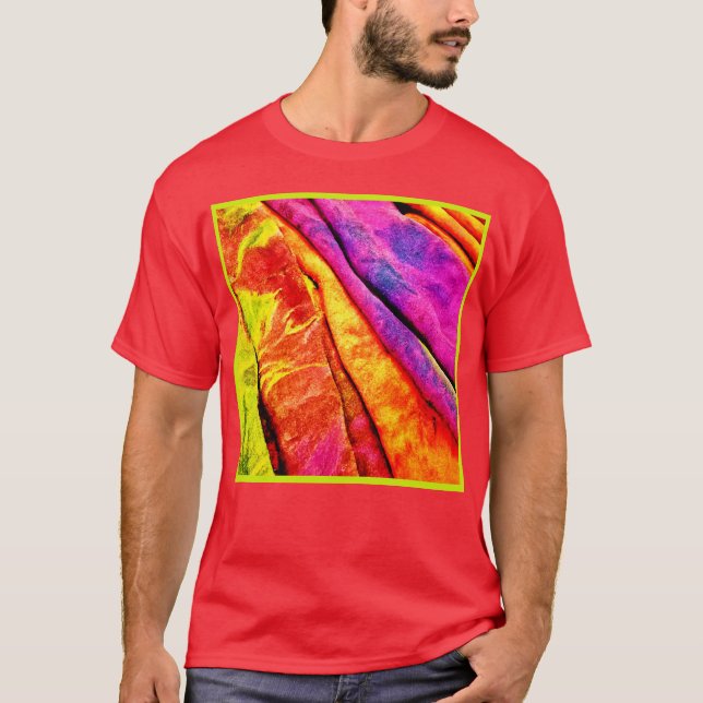 Camiseta Sinfonia vívida e abstrata colorida (Frente)