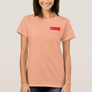 Camiseta Singapura Bandeira + Mapa