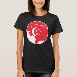 Camiseta Singapura Leão Cingapura Bandeira Animal Nacional