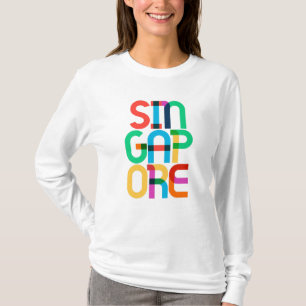 Camiseta Singapura Singapura Arte Pop Letras