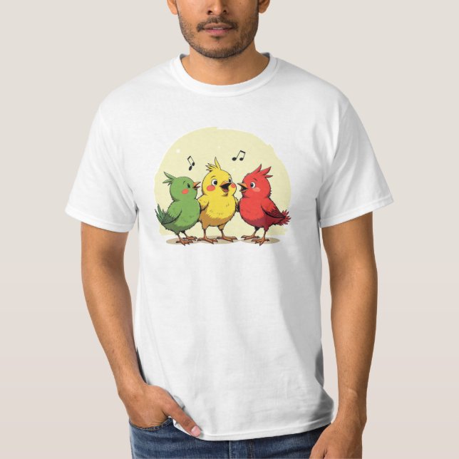 Camiseta Singing Cartoon Birds Reggae Inspired  (Frente)