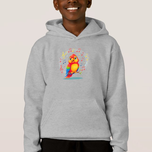 Camiseta **Singing Parrot – Cute Parrot Singing Illustratio (Frente)