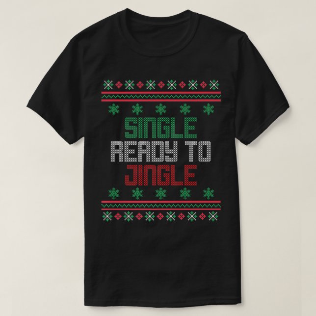 Camiseta Single Ready To Jingle Mens Funny Ugly Christmas S (Frente do Design)
