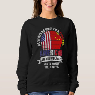 Camiseta Sino-americano Nós sabemos Lugares onde a bandeira