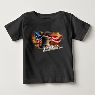 Camiseta Sino da Liberdade Arte para Celebração do Dia 4 de