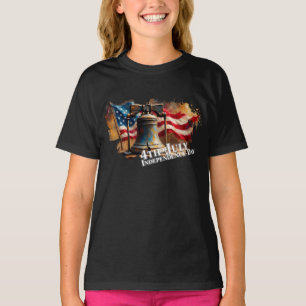 Camiseta Sino da Liberdade Arte para Celebração do Dia 4 de