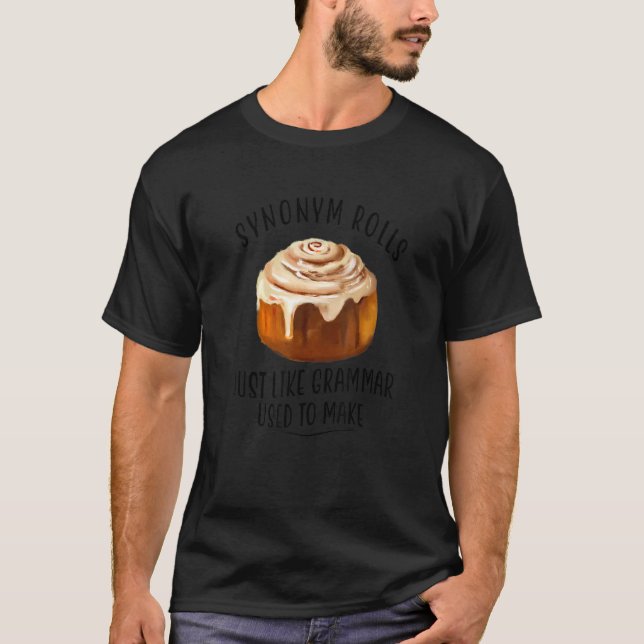 Camiseta Sinônimo Rolls English Grammar Pun (Frente)