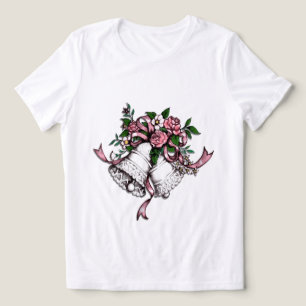 Camiseta Sinos de Casamento Rosa Personalizados no Verso