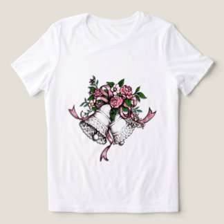 Camiseta Sinos de Casamento Rosa Personalizados no Verso