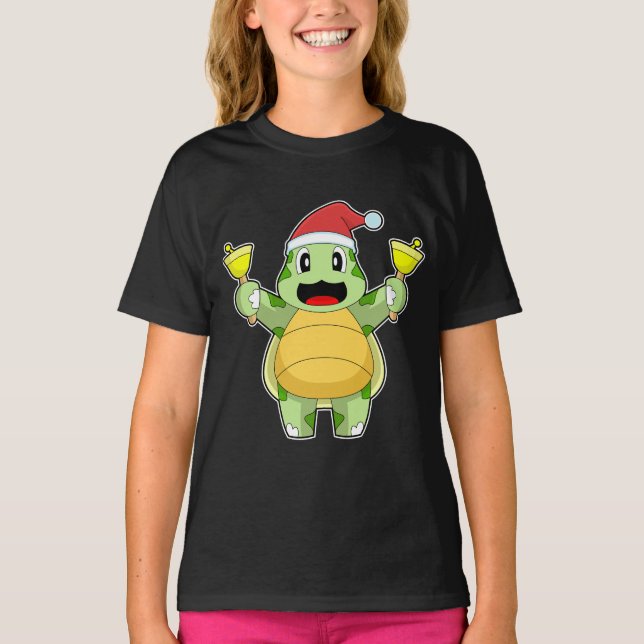 Camiseta Sinos de Natal de Tartaruga (Frente)