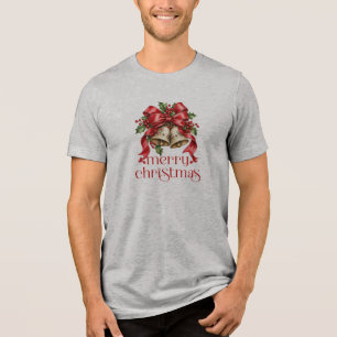 Camiseta Sinos de Natal Festivos Foto Personalizada