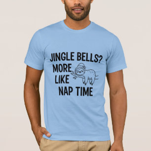 Camiseta Sinos de Natal Mais Como Hora da Soneca   Sloth Na