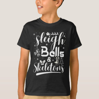 Camiseta Sinos de trenó & esqueletos dançando Natal engraça