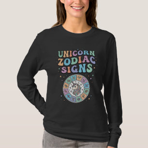 Camiseta Sinos do Zodíaco Unicórnio Design Vetorial Kawaii_