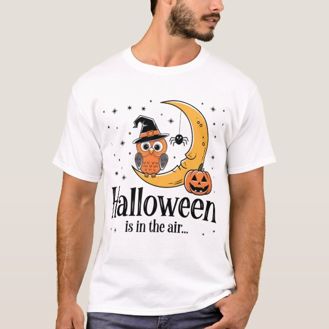 Camiseta Sinta a Spookiness: Espírito de Halloween no Ar (Frente)